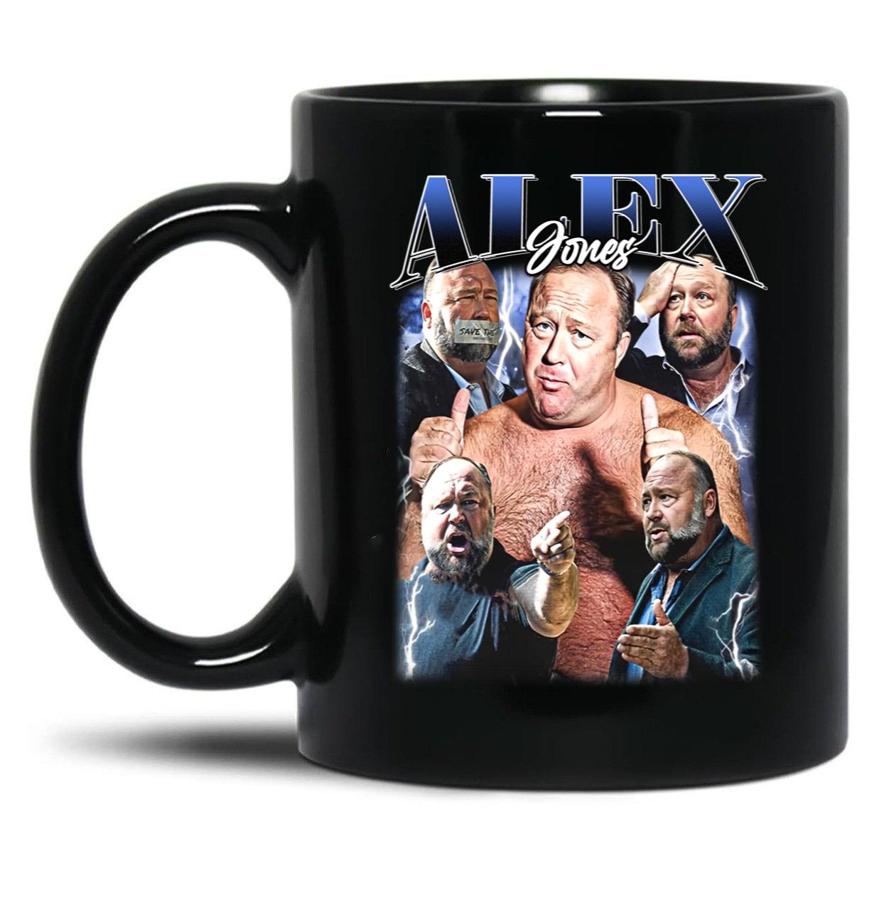 Limited Alex Jones Vintage Gift for Woman and Man Black Coffee Mug, Gift Coffee Mug