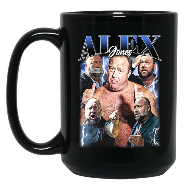 Limited Alex Jones Vintage Gift for Woman and Man Black Coffee Mug, Gift Coffee Mug - Black