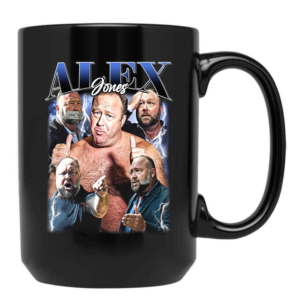 Limited Alex Jones Vintage Gift for Woman and Man Black Coffee Mug, Gift Coffee Mug
