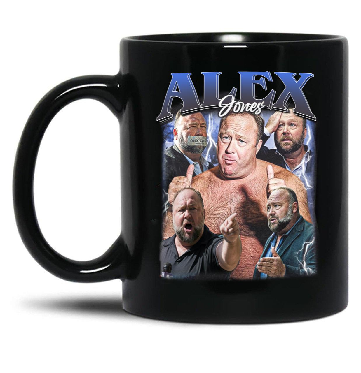 Limited Alex Jones Vintage Gift for Woman anda Man Black Coffee Mug, Gift Coffee Mug
