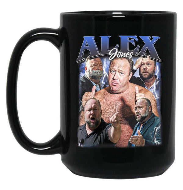 Limited Alex Jones Vintage Gift for Woman anda Man Black Coffee Mug, Gift Coffee Mug - Black