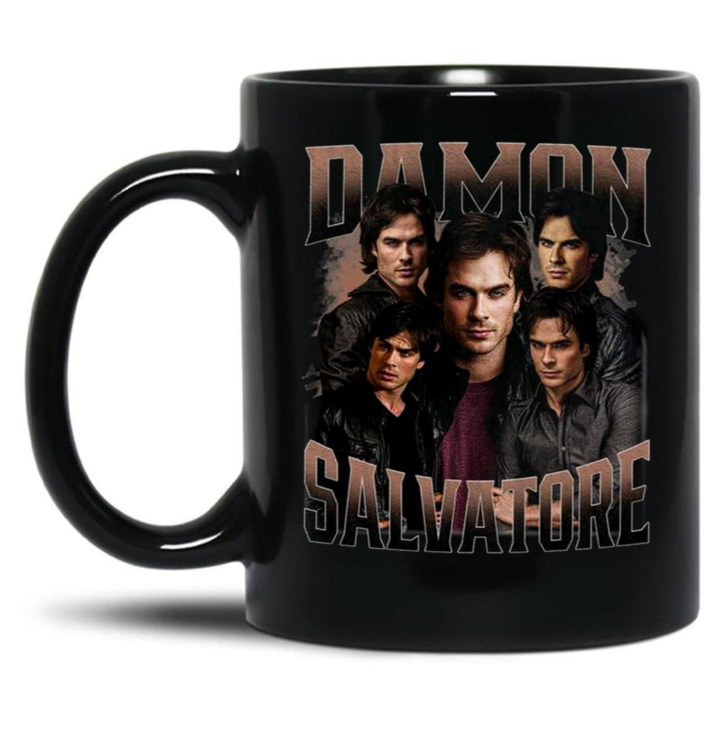 Limited Damon Salvatore Vintage Gift for Woman and Man Black Coffee Mug, Gift Coffee Mug