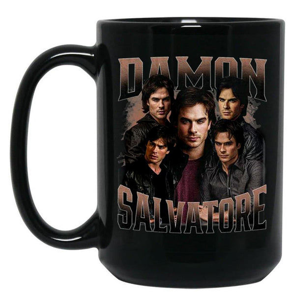 Limited Damon Salvatore Vintage Gift for Woman and Man Black Coffee Mug, Gift Coffee Mug - Black