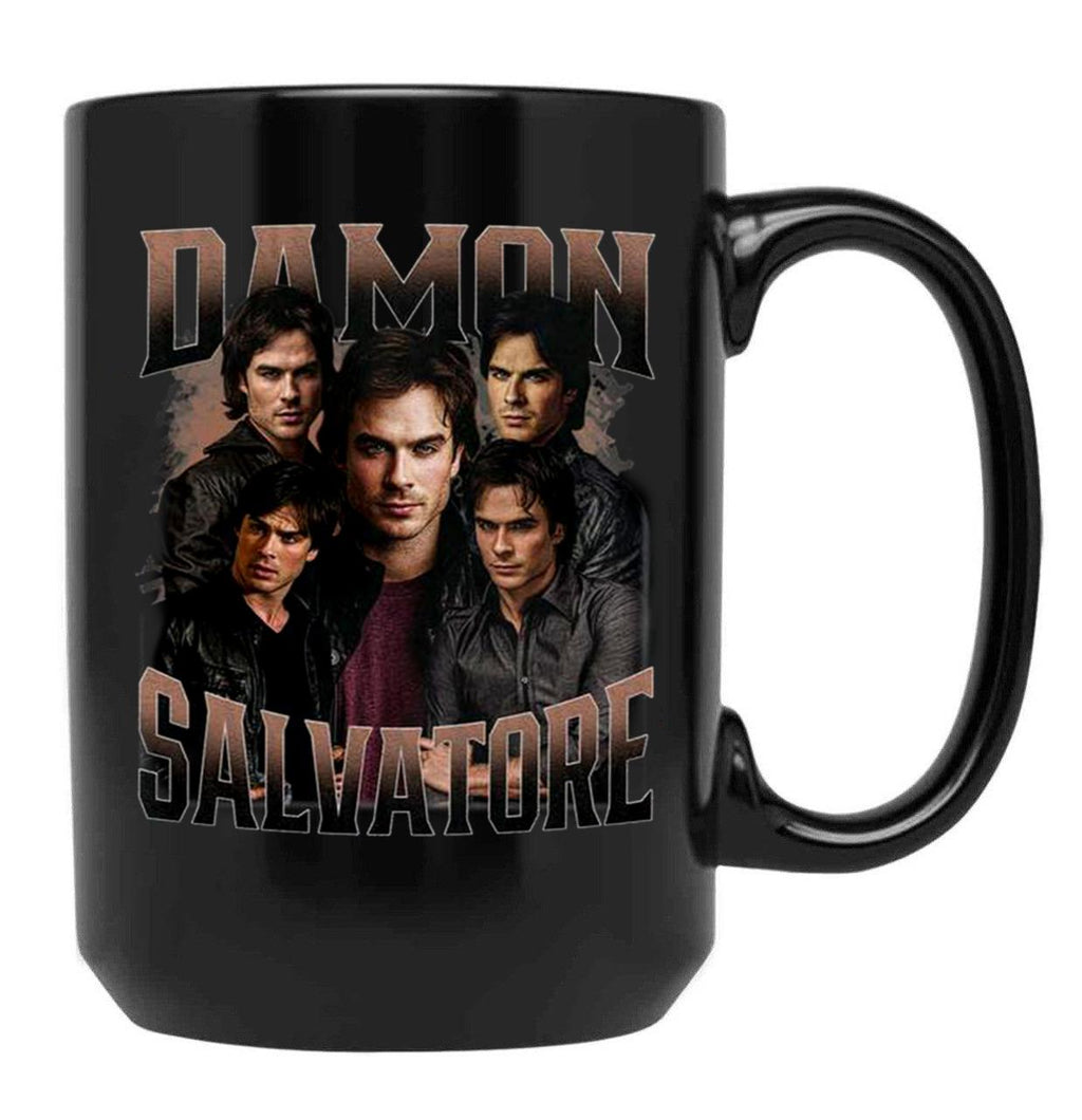 Limited Damon Salvatore Vintage Gift for Woman and Man Black Coffee Mug, Gift Coffee Mug