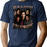 Limited Damon Salvatore Vintage Gift for Woman and Man Premium Heavyweight Cotton T-Shirt - Navy