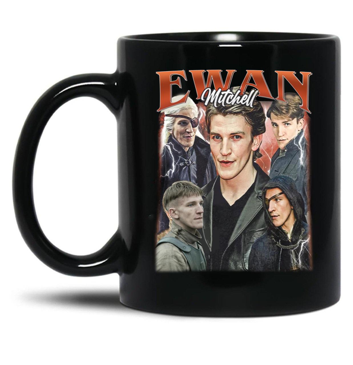 Limited Ewan Mitchell Vintage Gift for Woman and Man Black Coffee Mug, Gift Coffee Mug