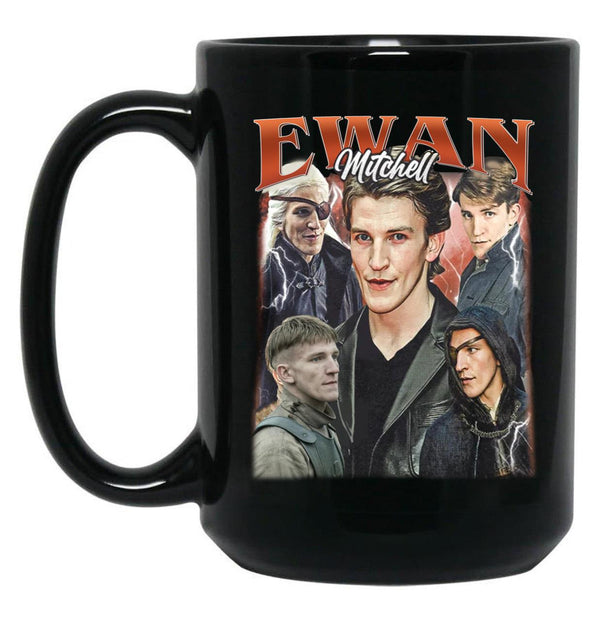 Limited Ewan Mitchell Vintage Gift for Woman and Man Black Coffee Mug, Gift Coffee Mug - Black