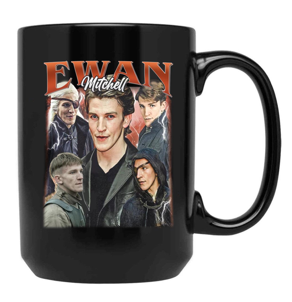 Limited Ewan Mitchell Vintage Gift for Woman and Man Black Coffee Mug, Gift Coffee Mug