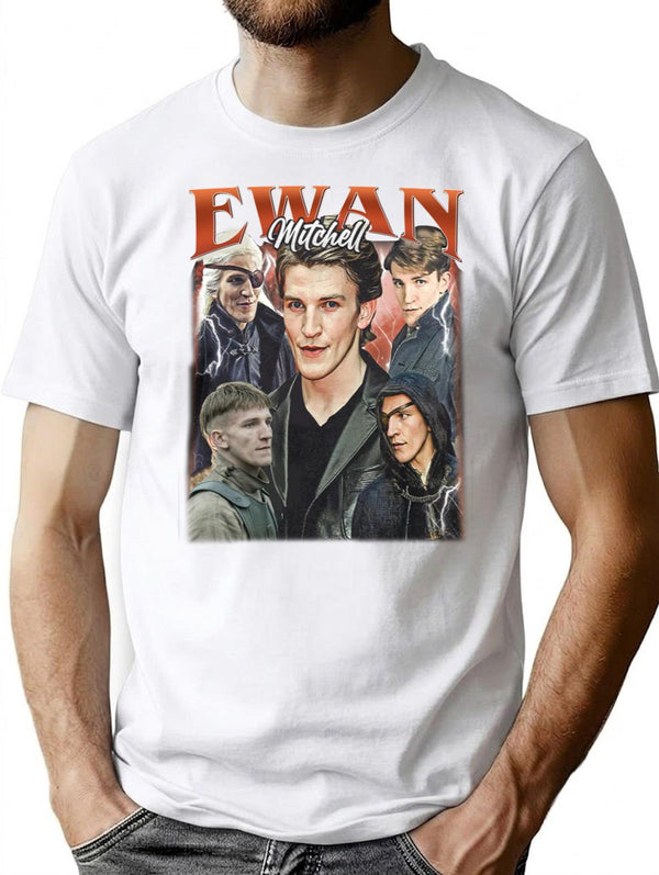 Limited Ewan Mitchell Vintage Shirt Gift for Woman and Man Premium Heavyweight Cotton T-Shirt - White