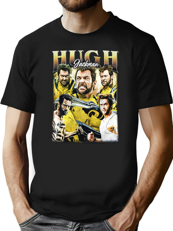 Limited Hugh Jackman Vintage Shirt Gift for Woman and Man Premium Heavyweight Cotton T-Shirt - Black