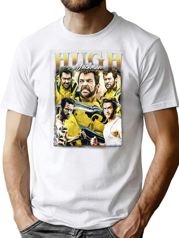 Limited Hugh Jackman Vintage Shirt Gift for Woman and Man Premium Heavyweight Cotton T-Shirt - White