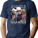 Limited If You Feel it Chase It Glen Powell Vintage Shirt Gift for Woman and Man Premium Heavyweight Cotton T-Shirt - Navy