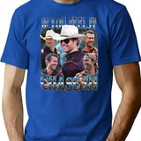 Limited If You Feel it Chase It Glen Powell Vintage Shirt Gift for Woman and Man Premium Heavyweight Cotton T-Shirt - Blue