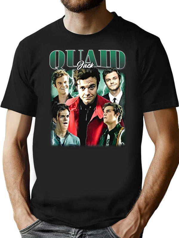 Limited Jack Quaid Vintage Shirt Gift for Woman and Man Premium Heavyweight Cotton T-Shirt - Black