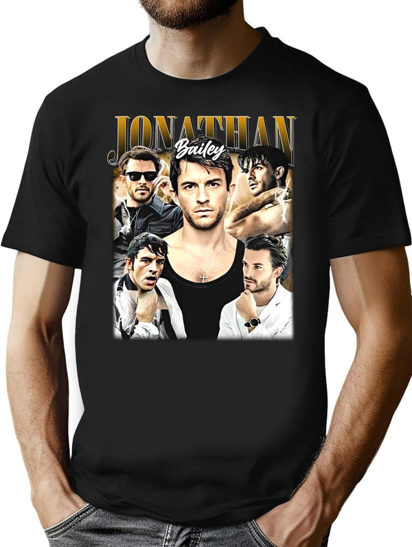 Limited Jonathan Bailey Vintage Shirt Gift for Woman and Man - Copy Premium Heavyweight Cotton T-Shirt - Black
