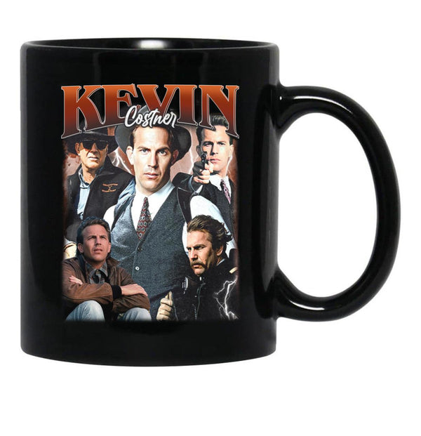 Limited Kevin Costner Vintage Gift for Woman and Man Black Coffee Mug, Gift Coffee Mug - Black