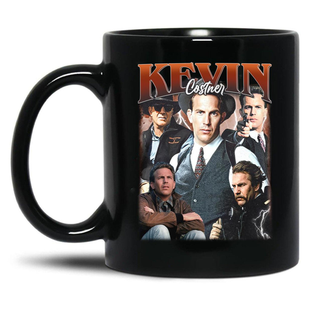 Limited Kevin Costner Vintage Gift for Woman and Man Black Coffee Mug, Gift Coffee Mug