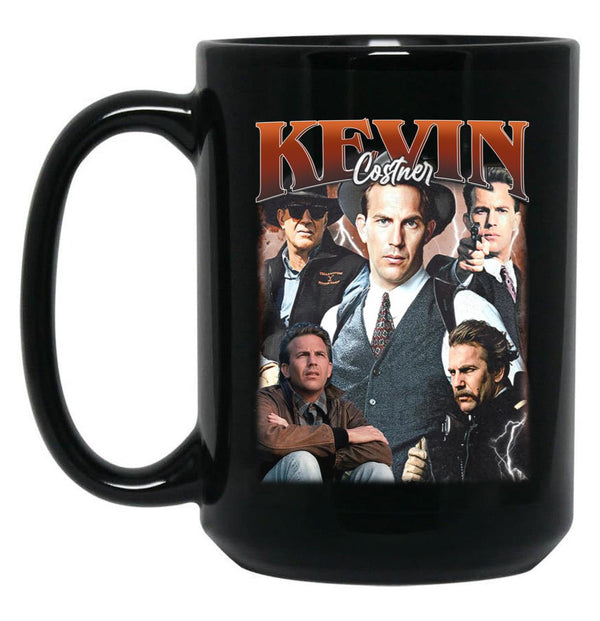 Limited Kevin Costner Vintage Gift for Woman and Man Black Coffee Mug, Gift Coffee Mug - Black