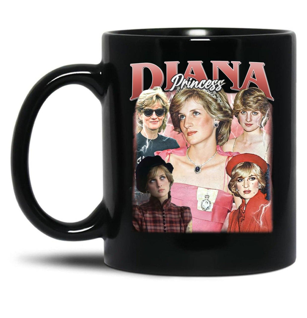 Limited Princess Diana Vintage Gift for Woman and Man Black Coffee Mug, Gift Coffee Mug