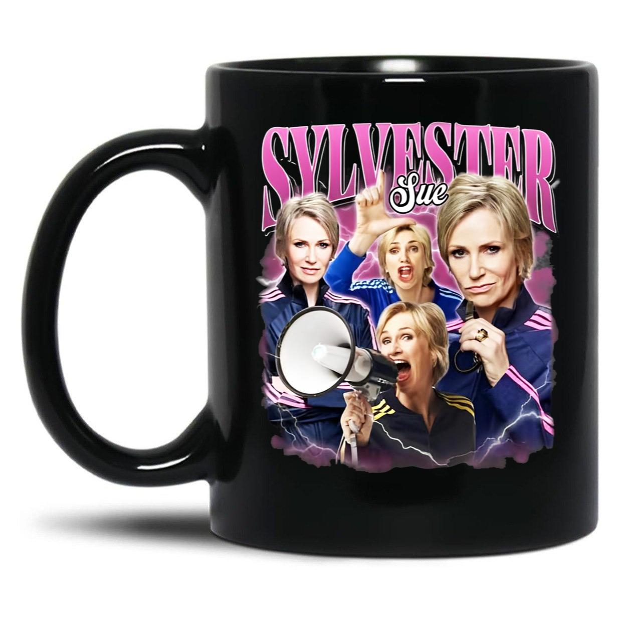 Limited Sue Sylvester Vintage Gift for Woman anda Man Black Coffee Mug, Gift Coffee Mug