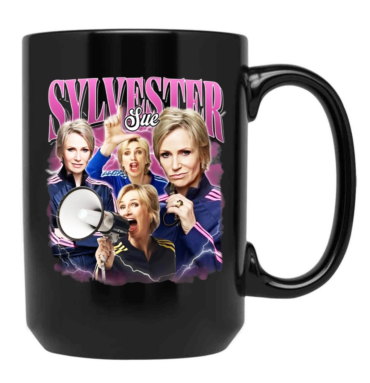 Limited Sue Sylvester Vintage Gift for Woman anda Man Black Coffee Mug, Gift Coffee Mug