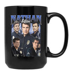 Limitiertes Nathan Fillion Vintage Geschenk für Frau und Mann Black Coffee Mug, Gift Coffee Mug