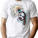 Little Pale Girl Spooky Clown Horror Movie Art Terrifier 2 T-Shirt for Men & Women, T-Shirts Graphic Tee - White