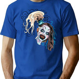 Little Pale Girl Spooky Clown Horror Movie Art Terrifier 2 T-Shirt for Men & Women, T-Shirts Graphic Tee - Blue