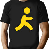 Little Yellow Running Man America Online Aol T-Shirt for Men & Women, T-Shirts Graphic Tee - Black