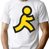 Little Yellow Running Man America Online Aol T-Shirt for Men & Women, T-Shirts Graphic Tee - White