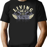 Living On A Prayer T-Shirt for Men & Women, T-Shirts Graphic Tee - Black