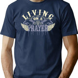 Living On A Prayer T-Shirt for Men & Women, T-Shirts Graphic Tee - Navy