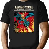 Living Well T-Shirt for Men & Women, T-Shirts Graphic Tee - Black
