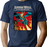Living Well T-Shirt for Men & Women, T-Shirts Graphic Tee - Navy