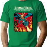 Living Well T-Shirt for Men & Women, T-Shirts Graphic Tee - Green