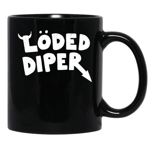Loded Diper - Vintage Logo Black Coffee Mug, Gift Coffee Mug - Black