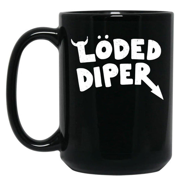 Loded Diper - Vintage Logo Black Coffee Mug, Gift Coffee Mug - Black