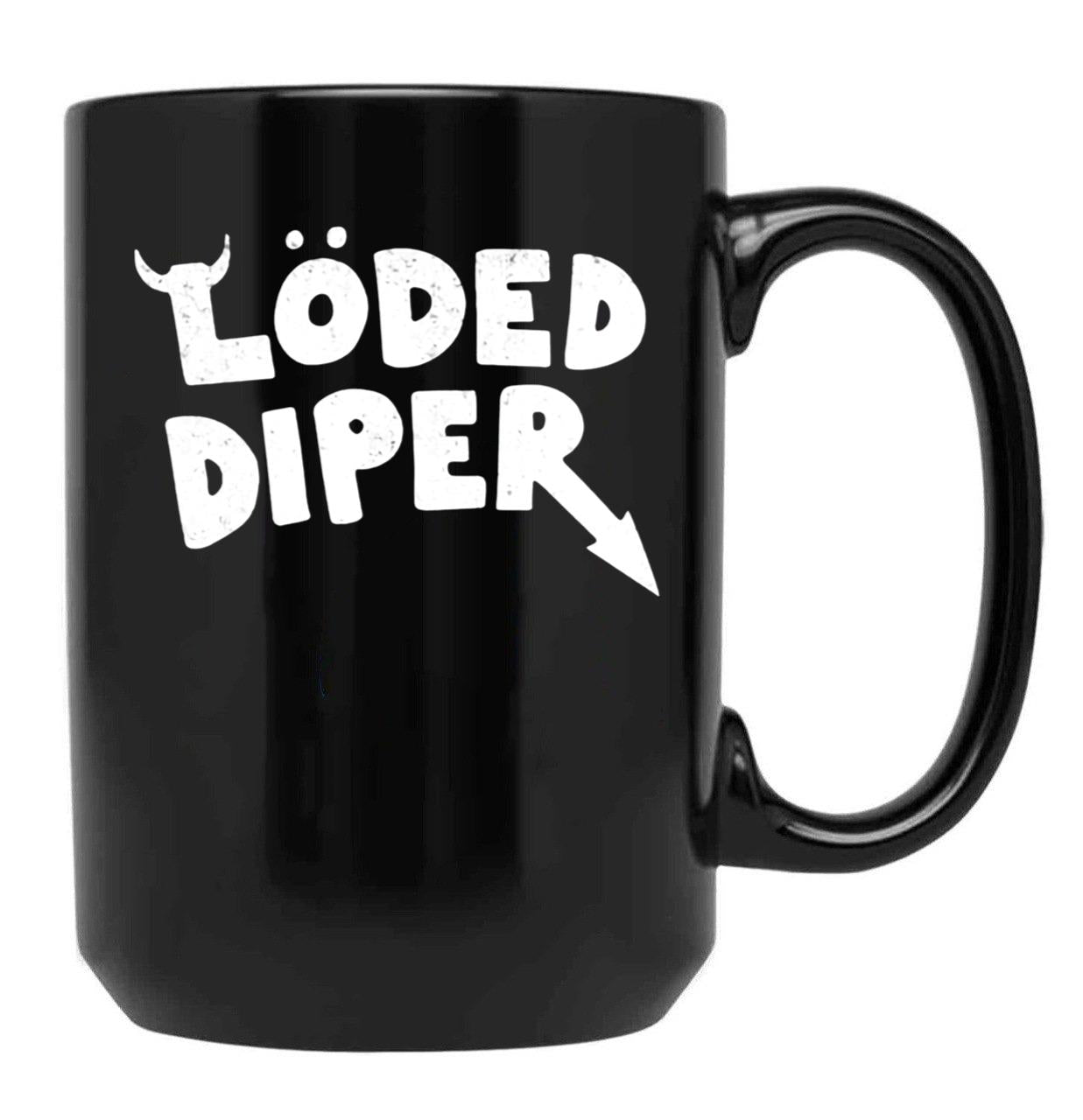 Loded Diper - Vintage Logo Black Coffee Mug, Gift Coffee Mug