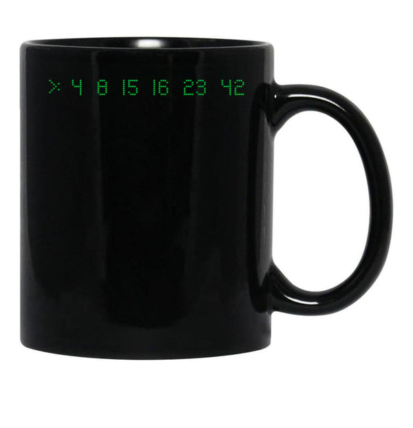 Lost Numbers 4 8 15 16 23 42 Black Coffee Mug, Gift Coffee Mug - Black