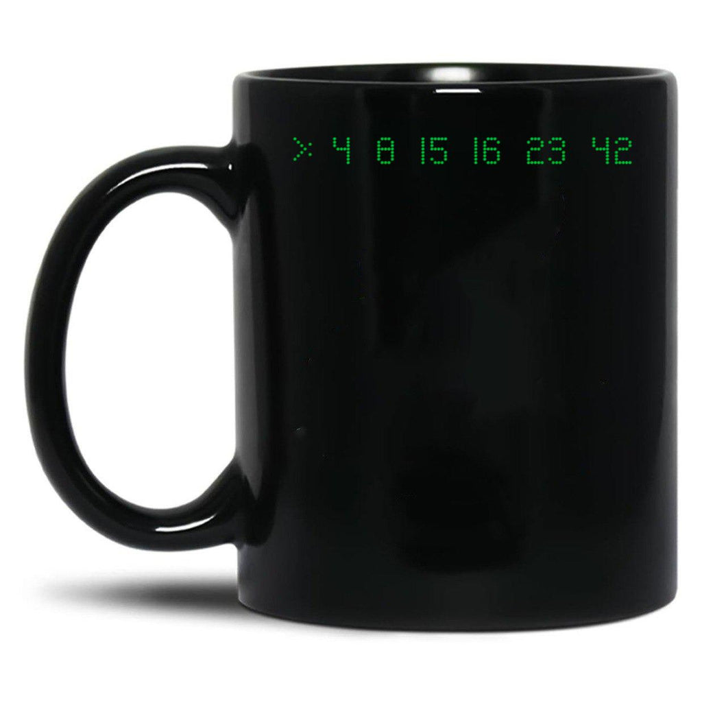 Lost Numbers 4 8 15 16 23 42 Black Coffee Mug, Gift Coffee Mug