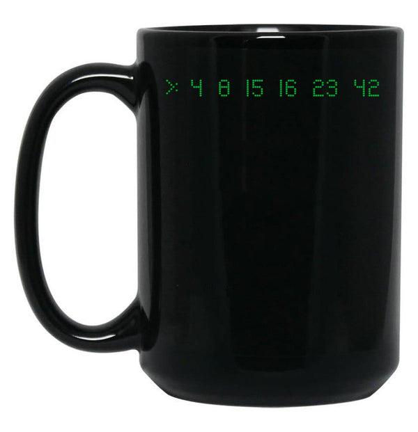 Lost Numbers 4 8 15 16 23 42 Black Coffee Mug, Gift Coffee Mug - Black
