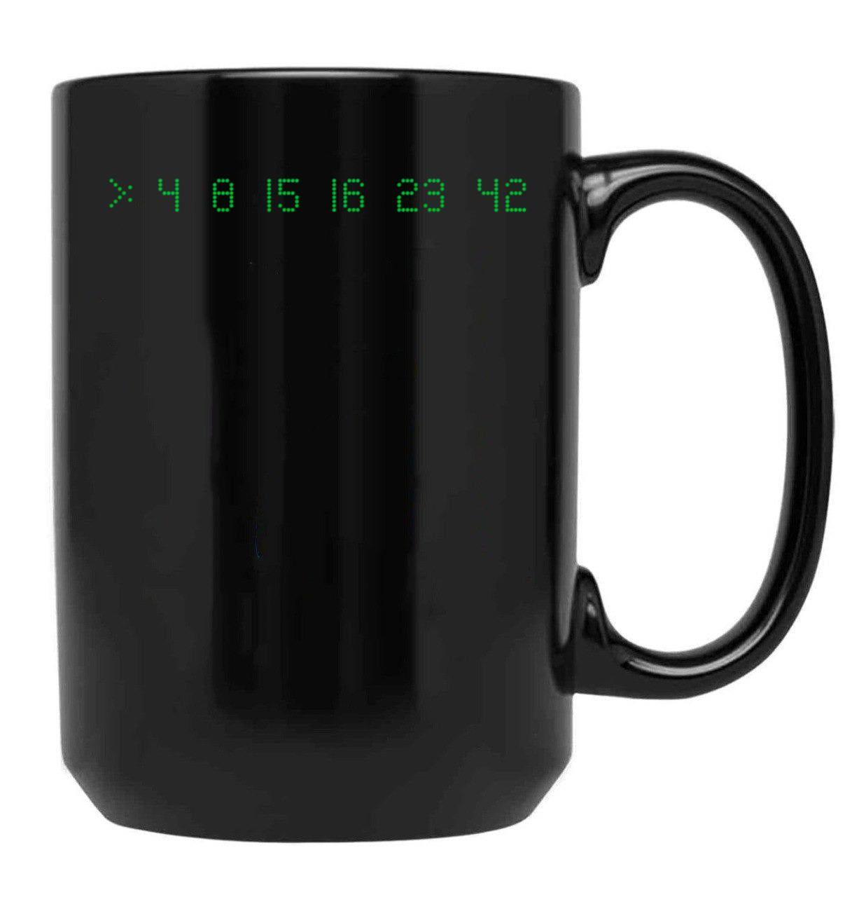 Lost Numbers 4 8 15 16 23 42 Black Coffee Mug, Gift Coffee Mug