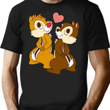 Loving Chip N Dale Funny Moment T-Shirt for Men & Women, T-Shirts Graphic Tee - Black