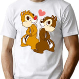 Loving Chip N Dale Funny Moment T-Shirt for Men & Women, T-Shirts Graphic Tee - White