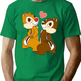 Loving Chip N Dale Funny Moment T-Shirt for Men & Women, T-Shirts Graphic Tee - Green
