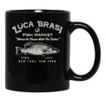 Luca Brasi Fish Market Worn Dks Black Coffee Mug, Gift Coffee Mug - Black