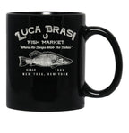 Luca Brasi Fish Market Worn Dks Black Coffee Mug, Gift Coffee Mug - Black