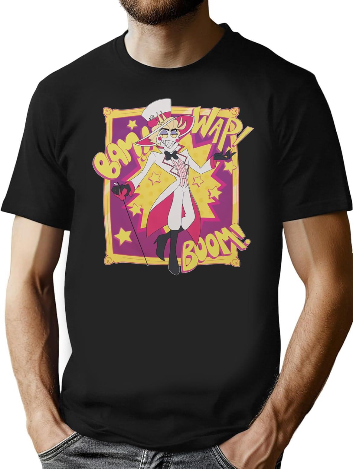 Lucifer Hazbin Hotel Classic Premium Heavyweight Cotton T-Shirt - Black