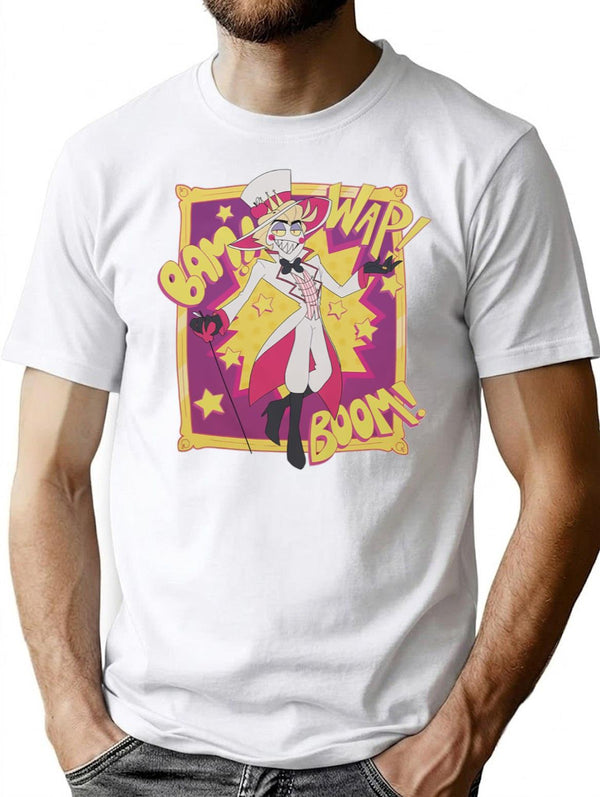 Lucifer Hazbin Hotel Classic Premium Heavyweight Cotton T-Shirt - White