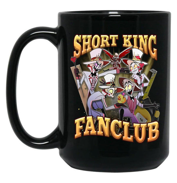 Lucifer Short King Fanclub - Hazbin Hotel Essential Black Coffee Mug, Gift Coffee Mug - Black